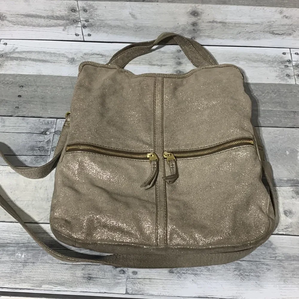 Fossil Metallic Fold Over Purse - Picture 1 of 8